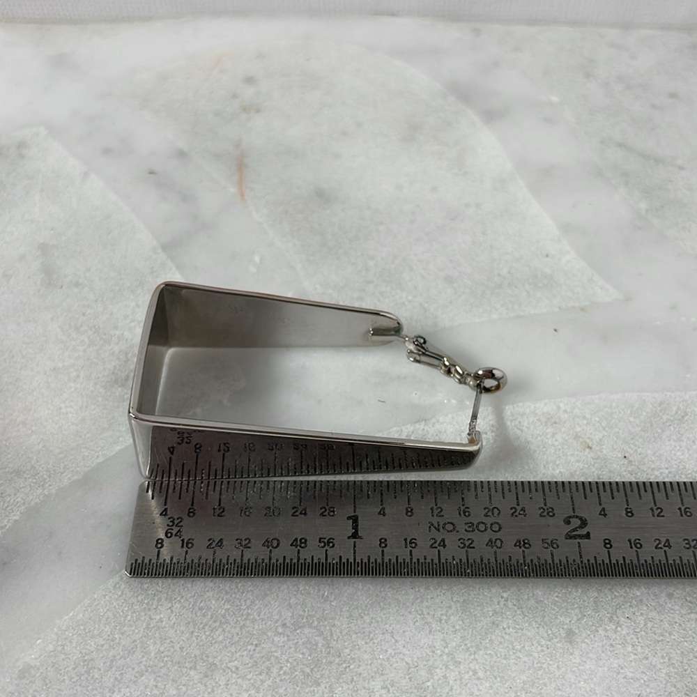 Vintage,Modern, Retro, Rectangular Silver Metal E… - image 7